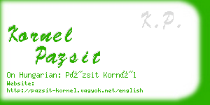 kornel pazsit business card